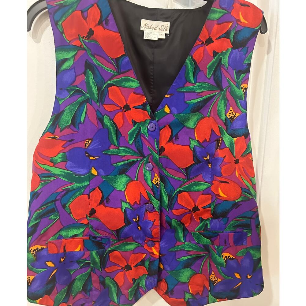 Naked Silk vintage floral vest  90's retro energy layering